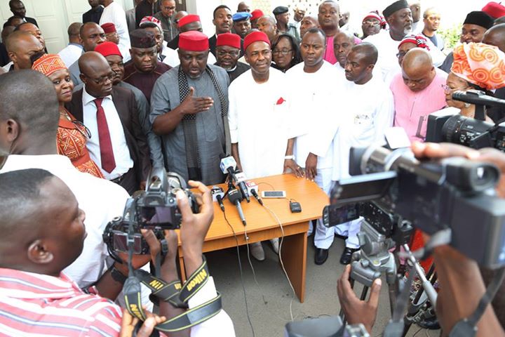 ndigbo leaders Rochas Okorocha, Ogbonnaya Onu Led Barth Nnaji Other Igbo Leaders To Buhari