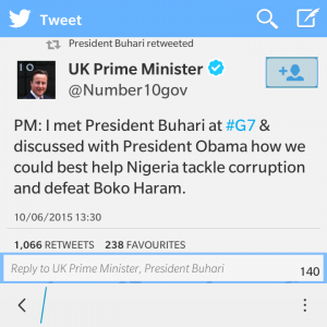 british pm tweet nigeria