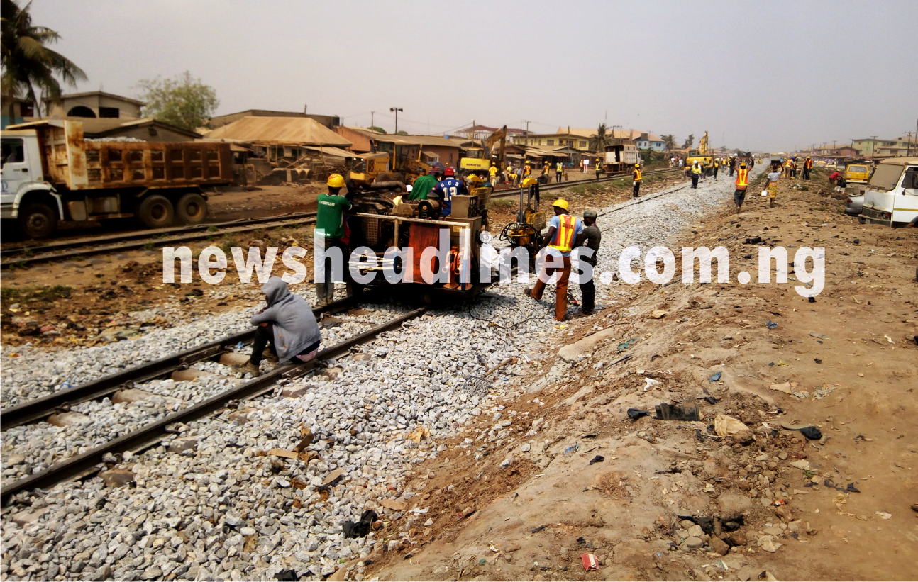 new Lagos Ibadan Railway project 4 New Lagos-Ibadan Railway Gathers Momentum, As Rail Track Laying Commences (Photo)