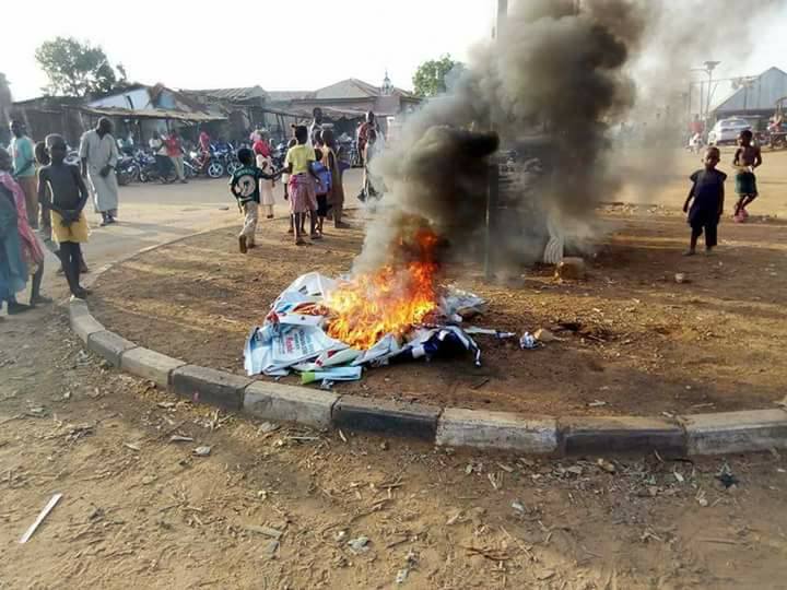 shiroro youth3 Niger State Youths Protest, Destroy Political Banners, Says 'We Have Not Seen Any Change'